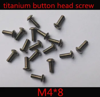50pcs/lot ISO 7380 M4 x 8 Titanyum Düğme Kafa Altıgen Soket Vida