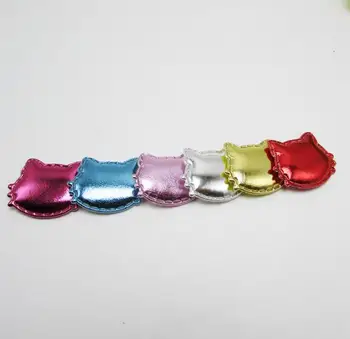 50pcs/lot Mix Renk Glitter Pu Giysi Aplike Yamalar Yastıklı 3cm Aksesuarları Diy
