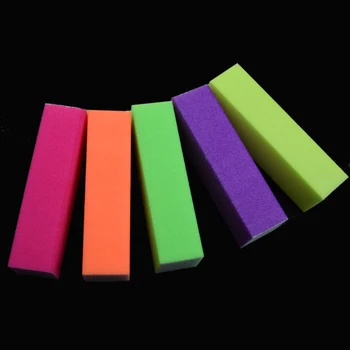 50pcs/lot Toptan Floresan Renk Cilalama Zımpara Tampon Blok Tırnak Sanat İpuçları Manikür Aracı esponja maquiagem karışımı renk