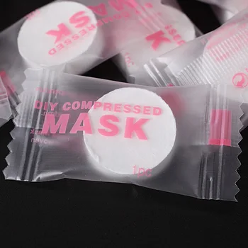 50pcs/pack Doğal Yüz Maskesi Kadınlar Güzellik tek Kullanımlık DİY Yüz Kağıt Pamuk Maskeler Maske Cilt Bakım Aracı Sıkıştırılmış
