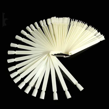 50PCS Sahte Tırnak Sanat İpuçları Lehçe UV Jel Çıkartmalar Süslemeleri Sopa Manikür Araçlar Ayarlar Görüntü şeklinde 5 set Doğal Fan x