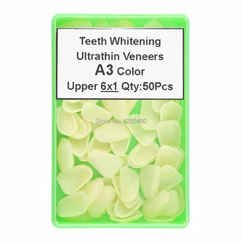 50Pcs Ultra ince Diş Kompozit Reçine Kaplama Üst Ön Diş A3 Renk Onarıcı Diş Beyazlatma Malzemeleri
