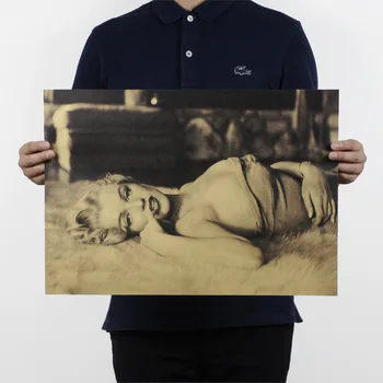 51x35 Marilyn Monroe D/Hollywood tanrıçası star güzellik/kraft kağıt/bar poster/Retro Poster/dekoratif boyama.5cm