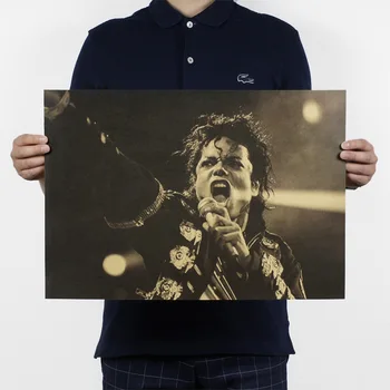 51x35 Michael Jackson H Style/Müzik yıldız/Nostaljik fotoğraf/kraft kağıt/bar poster/Retro Poster/dekoratif boyama.5cm
