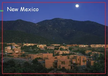 54 mm Seyahat Buzdolabı Mıknatısları 78*, Moonrise Santa Fe, New Mexico Turistik Sert Mıknatıslar Üzerinde 20675