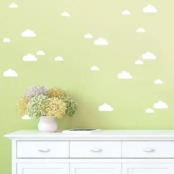 56pcs/D901 Çocuk Odası Bebek Çocuk Odası Duvar Sanatı Duvar İçin Beyaz Bulutlar Duvar Çıkartmaları Adesivo de parede mini bulutlar Duvar Çıkartmaları kümesi