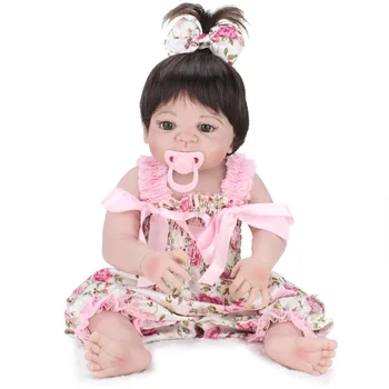58CM/23İnch Silikon yeniden Doğmuş Bebek Tam Vinil yeniden Doğmuş Bebek yeniden doğmuş Kız bonecas el yapımı Oyuncak Bebek Bebek Gendar
