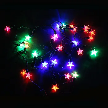 5m 28leds star ışığı RGB 220V dize Peri ışık, Garland Noel düğün Perde Ev Dekorasyon LED lambalar Beş köşeli twinkle