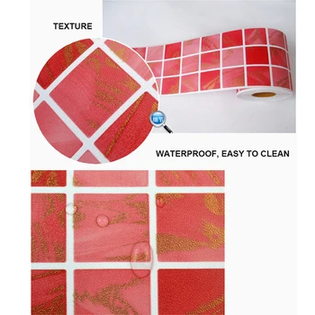 5M Modern Banyo Dekoratif Çıkartmalar Mutfak DİY Vinil Bel Kendinden yapışkanlı duvar Kağıdı Sınırları PVC Duvar Çıkartma su Geçirmez