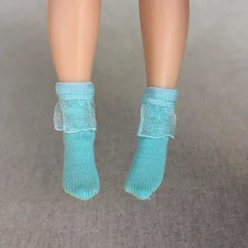5pairs/lot el Yapımı Barbie Momoko OB 1/6 Bebek İçin Barbie Düz Renk Çoraplar İçin 1 Blythe AZONE için Kısa Çorap:6 Bebek Çorap Dantel