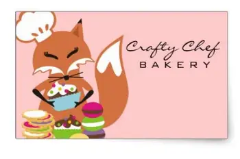 6 cm*3cm Fox şef baker kurabiye kek hediye etiketi-dikdörtgen sticker