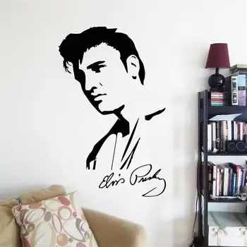 6 tasarım klasik ünlü Elvis Presley ev duvar çıkartma çıkartmalar çocuk odası dekorasyonu sticker hediye hayranları için de parede adesivo
