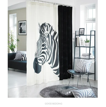 60 Nakliye-Oturma Odası için moda Zebra Karartma Kalın Ses Geçirmez Karikatür Özelleştirme Pamuk Pencere Perde Ücretsiz