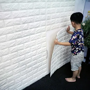 60x60cm PE Köpük 3D Duvar kağıdı Emniyet Ev Dekor DİY duvar Kağıdı Tuğla duvar Kağıdı Oturma Odası Çocuk Yatak Odası Dekoratif Sticker