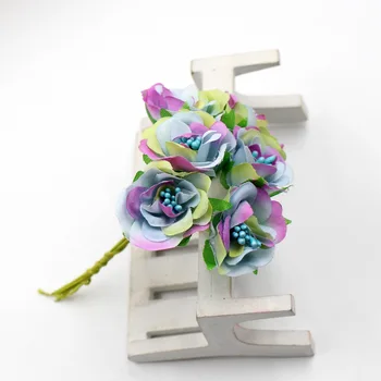 6pcs/lot 3cm yapay çiçek ipek kondisyon gül buket düğün Ev Dekorasyon DİY garland albüm hediye kutusu zanaat çiçek