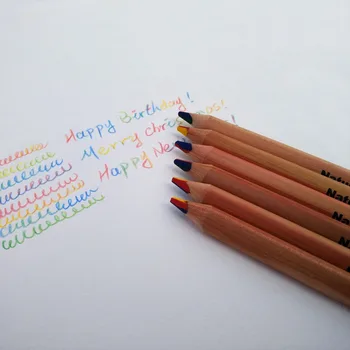 6pcs Marco Gökkuşağı Kalem Jumbo Renkli Kalem Kırtasiye Okul için Ayarlanmış renkler 4 Karışık Renkli Kalemler de lapices Çizim Trangle
