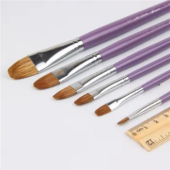 6pcs/Set,gelincik saç fırçası Mor satır Rüya kalem yağlı boya malzemeleri zirve Kırtasiye Malzemeleri için Kalem Sanat Resim dil