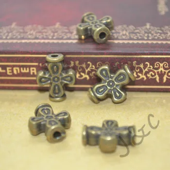 70 adet Vintage Charms boncuk Haç Kolye Antik Bronz Alaşımlı Fit Bilezik Kolye DİY Metal Takı Bulgular #Z1401745