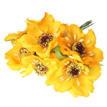 (72pcs) 12 Paket Kamelya Çiçek Handmake Yapay Çiçek Buket Çelenk Düğün Dekorasyon DİY Hediye Kutusu Scrapbook Yapay