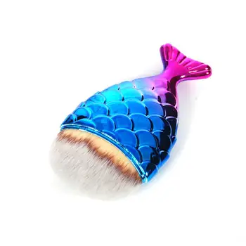 7Pc Denizkızı Makyaj Fırça Büyük Balık Kuyruğu Vakfı Fırça Gökkuşağı Elmas Toz göz Farı Kozmetik Kontur Fırça Seti Kolu Ayarlayın