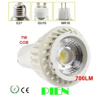 7W GU10 spot ışık COB Seramik DHL 30pcs/lot ile lamba Dim AC85-265V 700LM 2 yıl garanti CE&ROHS led