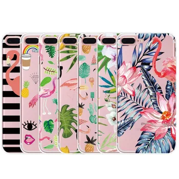 8 6 6 7 İphone X Artı Capinha Bu Fundas için yaz Meyve Çiçek Ananas Flamingo durumda Yumuşak silikon Telefon kılıfı Çanta Kapak