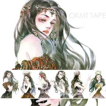 80*7 Yüksek Kalite Modeli Melek Kızlar Desen Japon Washi Yapışkan Bant DİY Sticker Kağıt Maskeleme Bandı hediye Dekoratif