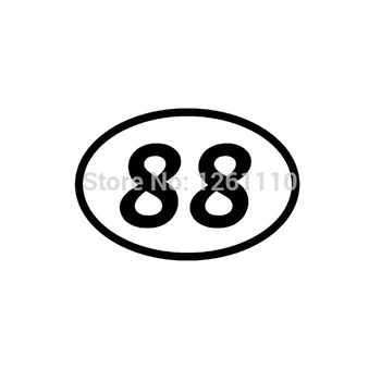 88 Seksen sekiz Sayı Oval JDM Vinil Sticker Araba Kamyon Tampon Pencere Çıkartma Motosiklet Aufkleber 10 Renk