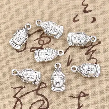 8pcs Takılar Buda kafa 16*8mm Antika kolye Yapmaya uygun,Vintage Tibet Gümüş,DİY bilezik kolye