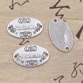 8pcs Takılar el*32mm Antika Gümüş DİY el Yapımı Tibet Gümüş Takı Yapımı Kolye Kaplama 18 bağlayıcı yaptı
