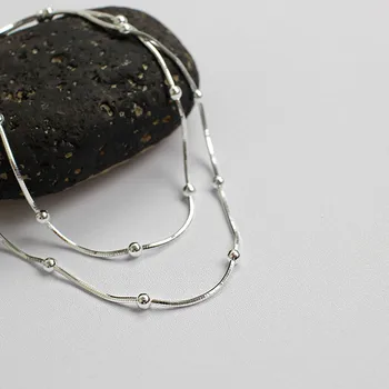925 gümüş gerdanlık kolye collier femme, minimalizm yılan zincir kolye için kadınlar joyas de plata 925 takı boncuk