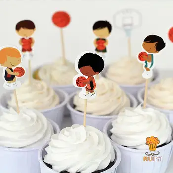 A4 Basketbol Kobe Bryant pasta düzelticiler spor cupcake çocuk doğum günü partisi dekorasyon duş bebek çikolata durumlarda alır
