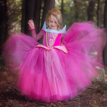 ABGMEDR Marka Çocuk Giyim Noel Kızlar Aurora Elbise Kız Cadılar Bayramı Cosplay Kostüm Çocuklar Yeni Elbiseler Prenses Rapunzel