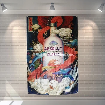 ABSOLUT KLASİK Japon Ukiyo-e Dövme Poster Afiş Japon Restoranı Yatak Odası Dekorasyonu Kumaş su Geçirmez Sanat Bayrakları Asılı