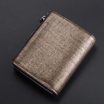Adam için hasp kısa bir tasarımcı çanta ile ünlü Baellerry marka çok fonksiyonlu Erkek deri cüzdan Altın Mavi