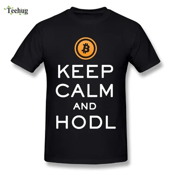 Adamın Bitcoin T Sakin ol Ve Slogan T Hold Gömlek- Pamuk t-Shirt gömlek