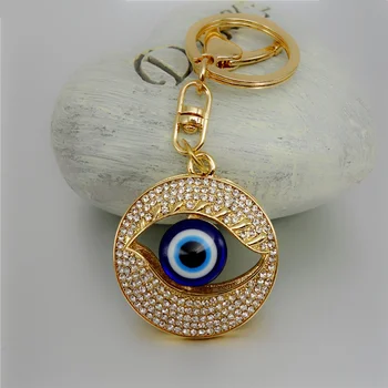 Adojewello Mücevher Takılar Çanta Arabası Çanta Chram Anahtar Tutucu Anahtarlık Toptan Kristal Ciddi Göz Anahtarlık Rhinestone