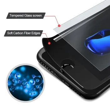AGREAL 3D Tam Kavisli Sertleştirilmiş Cam İçin Apple iPhone 7 6 6 9 H Premium Gerçek Karbon Fiber Film Tam Ekran Kapak Koruyucu kılıf