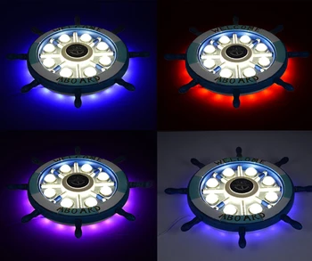 Akdeniz tarzı Oturma Odası İçin Modern Ahşap LED Tavan Işık Uzaktan Kumandalı Dim Renk Değiştirme Lamba lambalar