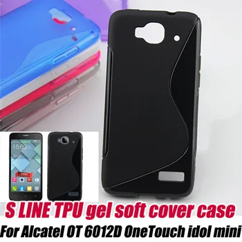 Alcatel One Touch Idol Mini OT6012D,Ücretsiz Kargo için S Line TPU Jel Deri Kapak Kılıf