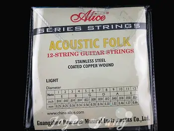 Alice A2012 12-String Akustik Gitar telleri Paslanmaz Çelik Kaplı Bakır 1-12 Dizeleri Ücretsiz Kargo Yara