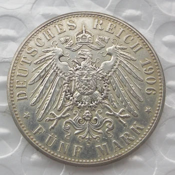 Almanya, Bavyera para 5 mark Gümüş 1906D Otto Kopya Paralar