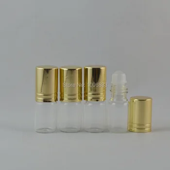 Altın Kapağı ile 3 ML Parfüm şişesi Şeffaf Cam, 3CC Cam Rulo Şişe, Uçucu Yağ Şişe, Mini Şişe,/Çok 50pcs