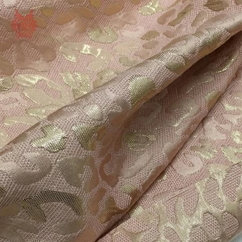 Amerikan tarzı koyu altın leopar jacquard elbise ceket sonbahar ilkbahar jacquard doku tecidos için kumaş brokar SP4537 bez