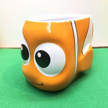 Anemonefish el boyaması seramik kupa karikatür büyük göz balık kahve fincanı Tatlı