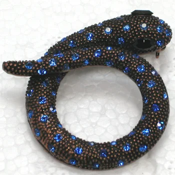 Antik bakır Mavi Yılan Taklidi broş Pin Kolye C840 B3