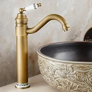 Antik seramik banyo musluk torneira banheiro lavabo seramik lavabo musluk su Havzası Mikser musluk suyu vintage banyo musluk