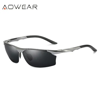 AOWEAR Alüminyum HD Polarize güneş Gözlüğü Erkek Moda Spor Güneş Gözlüğü, Balıkçılık Gözlük Oculos Gafas De Sol A8513 Sürüş Seyahat