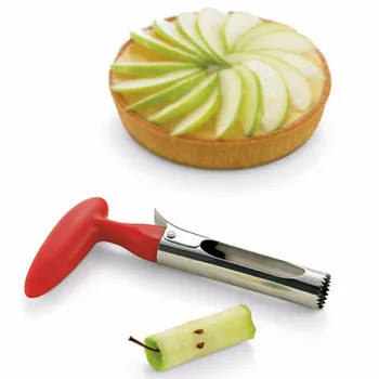 Apple Corer Çıkarıcı Yumuşak Elma, Armut, Domates, Ananas Kabaklar için Tutuş Mutfak Araçları saplı Tırtıklı Blade307 ile Karot