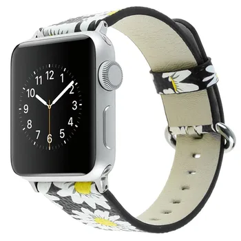 Apple Watch 38 mm 520 Serisi 1 Serisi için çiçek Deri İzlemek Bant 3 Serisi Çiçek Kayış kordonlu saat Bilezik